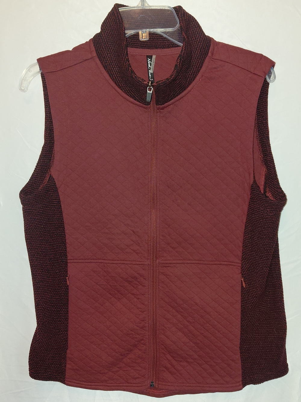 Women’s Quilted Zip-Front Vest - Burgundy #2424
